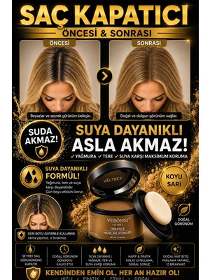 Blue Skin Care koyu sarı Saç Kapatıcı Pudra Yeni Nesil Saç Dolgunlaştırıcı Pudra Boya | Seyrek Sakal Saçlar Için Saç Fiberi | Suda Çıkmaz