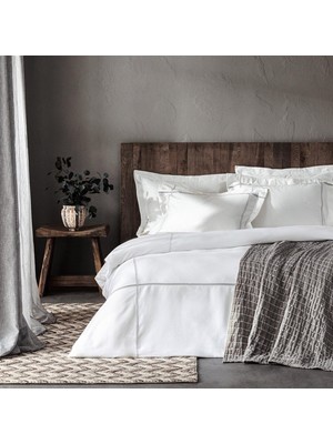 Ozka Concept Herrıngbone Bambu King Size Nevresim Seti 230X220 cm Beyaz
