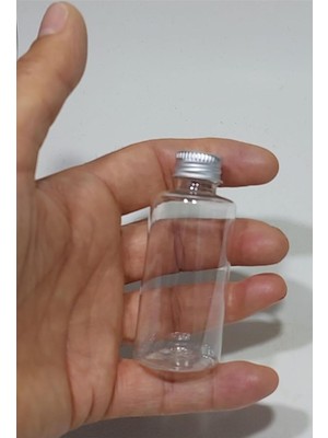 Ozka Concept 20 Adet Boş Silver Gümüş Renk Kapaklı Kolonya Şişesi Doldurulabilir Cep Plastik Parfüm Şişesi 50 ml