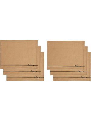 Ozka Concept Textile 6'lı Believe Jüt Amerikan Servis Seti 45 x 35 cm