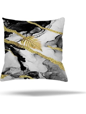 Ozka Concept Pelangi Çiçekli Mermer Batik Desengizli Fermuarlı Yastık Kılıfı Kırlent Kılıfı Koltuk Yastık Kılıfı