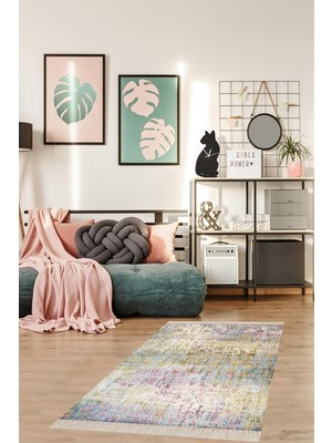 Ozka Concept Pelangi Batik Desenli Renk Geçişli Dijital Baskı Yıkanabilir Kaymaz Taban Salon Halısı Yolluk, Y