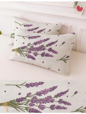 Ozka Concept Ezgi Desenli Pamuklu Yastık Kılıfı, Lavanta Deseni, 50 x 70 Cm, Lila, 2 Adet