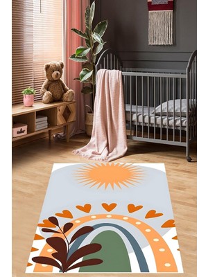 Ozka Concept Pelangi Gökkuşağı Güneş Iskandinav Stil Yıkanabilir Kaymaz Taban Tutmaz Çocuk Odası Halıs