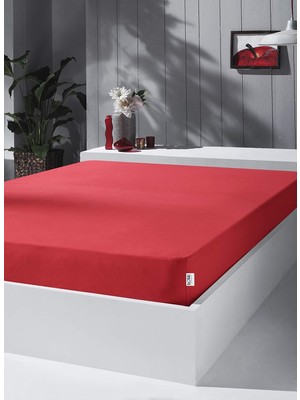Ozka Concept Kobe Örme Penye Lastikli Çarşaf, Çift Kişilik, Kırmızı, Pamuk-Elastan 230 G/m2