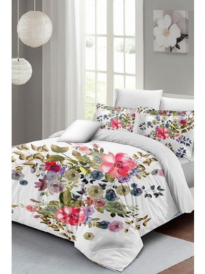 Ozka Concept Monohome Lastikli ÇARŞAFLI%100 Pamuk Saten Çift Kişilik Nevresim Takımı Flower Dance, MONOHOME36034