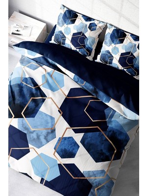 Ozka Concept MONOHOME%100 Pamuk Saten Çift Kişilik Nevresim Takımı Hexagon, MONOHOME37055
