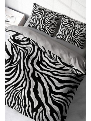 Ozka Concept Monohome Leopar Çift Kişilik Nevresim Takımı Pamuk Saten Classical Zebra, MONOHOME67304