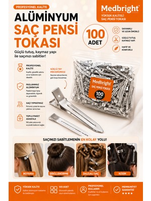 Medbright 100 Adet Alüminyum Saç Pensi