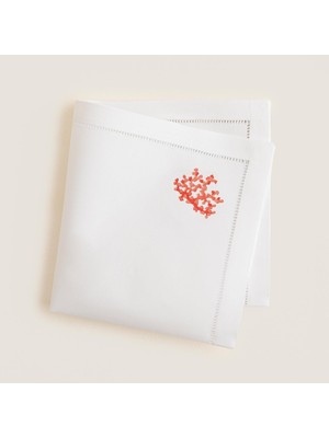 Ozka Concept Coral Nakıslı Peçete 40X40 cm Beyaz
