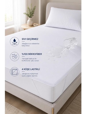 Ozka Concept Formeya Mikrofiber Su Sıvı Geçirmez Köşe Lastikli Yatak Alez Tek Çift Bebek Park Yatak Ale