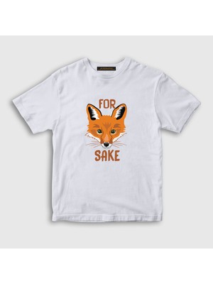 Presmono Unisex Çocuk Beyaz For Fox Sake Tilki T-Shirt