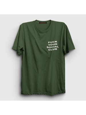 Presmono Unisex Haki Your Social Club T-Shirt