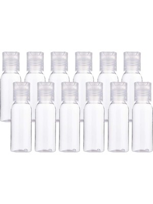 Ozka Concept Benecreat 24 Paket 30 ml Şeffaf Plastik Hava Uçuşu Seyahat Şişeleri Temiz Disk Kapaklı Tuvalet Malz