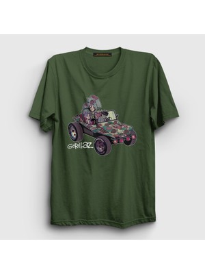 Presmono Unisex Haki Geep Gorillaz T-Shirt