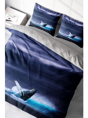 Ozka Concept MONOHOME%100 Pamuk Saten Çift Kişilik Nevresim Takımı Shark Desenli, MONOHOME39400