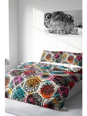 Ozka Concept Monohome Çift Kişilik Nevresim Takımı Özel Dokuma Pamuk Saten 3D Digital Patchwork Tiles, Monohome3