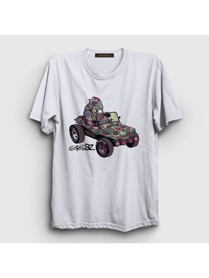Presmono Unisex Beyaz Geep Gorillaz T-Shirt