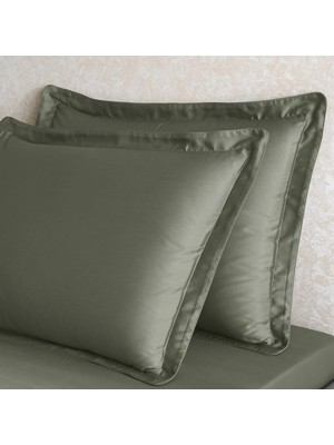 Ozka Concept Linens x Tencel™ Lyocell 2'li Volanlı Yastık Kılıfı Yeşil
