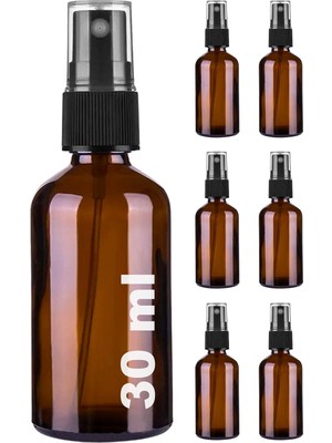 Ozka Concept Afracam 30 ml Amber Sprey Kapaklı Siyah Fısfıs Kolonya Dezenfektan Parfüm Cam Şişe (6)