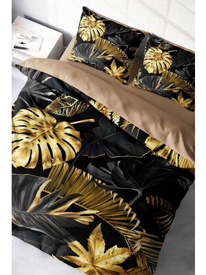 Ozka Concept MONOHOME%100 Pamuk Saten Çift Kişilik Nevresim Takımı Black Casual, MONOHOME39318