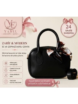 Yasel Takı & Çanta Fular Detaylı Mini Suni Deri Kadın El & Omuz Çantası