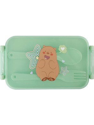 Ozka Concept We Bare Bears Çatal Kaşıklı Yemek Kabı (470ML) - Boz Ayı