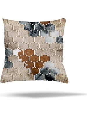 Ozka Concept Pelangi Patchwork Çiçek Desen Etnik Gizli Fermuarlı Yastık Kılıfı Kırlent Kılıfı Koltuk Yastık Kılı