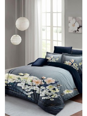 Ozka Concept MONOHOME%100 Pamuk Saten Çift Kişilik Nevresim Takımı Çiçekli Orkide Desenli, MONOHOME35648