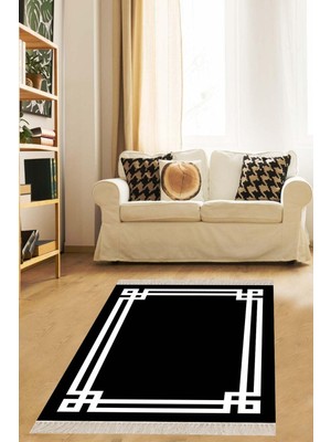 Ozka Concept Pelangi Geometrik Desenli Dijital Baskı Yıkanabilir Kaymaz Taban Düz Model Salon Halısı Yolluk,