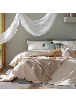 Ozka Concept PIA%100 Pamuk King Size Nevresim Seti 230X220 cm Ekru