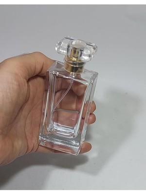 Ozka Concept 10 Adet Cam Kolay Kapama Sprey Kolonya Parfüm Şişesi 50 ml - Boş Şişe Şeffaf Gold Kapaklı, PRFM-002