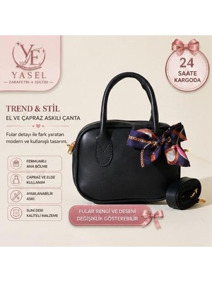 Yasel Takı & Çanta Fular Detaylı Mini Suni Deri Kadın El & Omuz Çantası