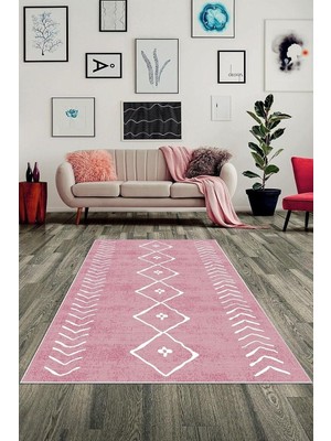 Ozka Concept On The Clouds Geometrik Çizgi Kilim Desenli Bohem Dijital Baskı Yıkanabilir Kaymaz Taban Salon Halı