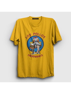 Presmono Unisex Sarı Los Pollos Hermanos Breaking Bad T-Shirt