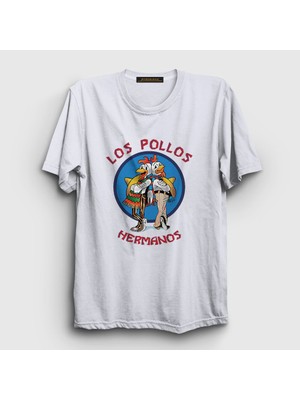 Presmono Unisex Beyaz Los Pollos Hermanos Breaking Bad T-Shirt