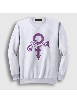 Presmono Unisex Beyaz Logo Prince Sweatshirt