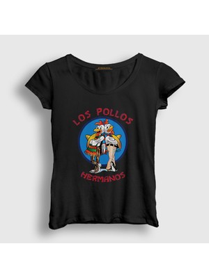Presmono Kadın Siyah Los Pollos Hermanos Breaking Bad T-Shirt