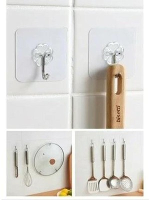 Ozka Concept Kendinden Yapışkanlı Şeffaf Askı 5 Li Set Banyo Mutfak Askısı