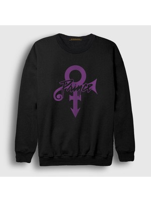 Presmono Unisex Siyah Logo Prince Sweatshirt