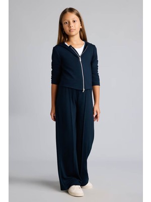 Defacto Wide Leg Modal Lacivert Kız Çocuk Pantolon I2267A8/NV163