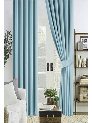 Ozka Concept Turkuaz Kalın Güneşlik Blackout Kararma Fon Perde Düz Dikim 560 x 260