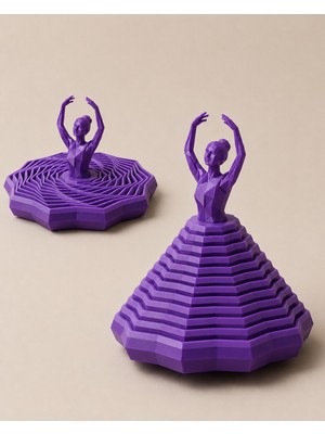Popüler Sepet 3D Baskı Balerin Figürlü Fidget Oyuncak - Hareketli Optik Illüzyon Masa Dekoru-Mor