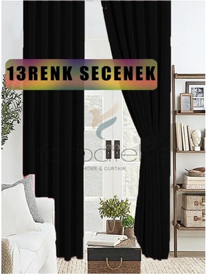 Ozka Concept Farbateks Siyah Renk Kalın Güneşlik Blackout Kararma Fon Perde Düz Dikim 300 x 260