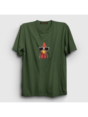 Presmono Unisex Haki Sunglasses Chicken Tavuk T-Shirt