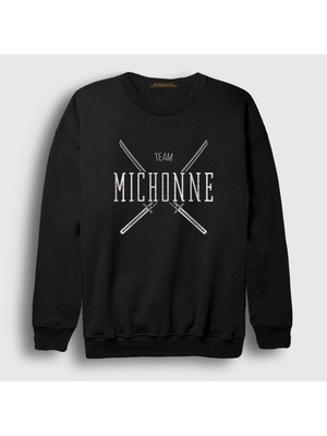 Presmono Unisex Siyah Team Michonne The Walking Dead Sweatshirt
