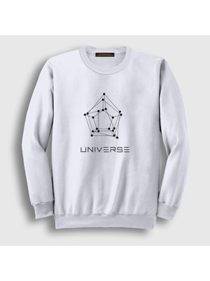 Presmono Unisex Beyaz Universe K-Pop Pentagon Sweatshirt