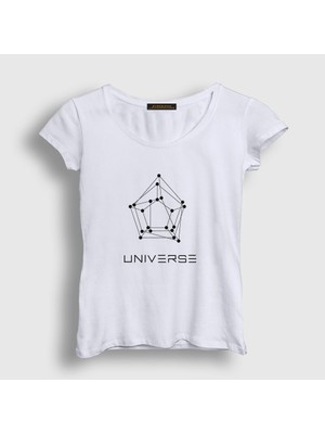 Presmono Kadın Beyaz Universe K-Pop Pentagon T-Shirt