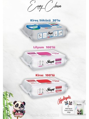 Ozka Concept Kiraz Lilyum Katkılı 100'LÜ, Kireç Sökücü 30'lu Temizlik Havlusu Rosie Hediye