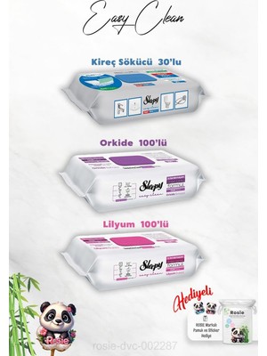 Ozka Concept Lilyum Orkide Katkılı 100'LÜ, Kireç Sökücü 30'lu Temizlik Havlusu Rosie Hediye